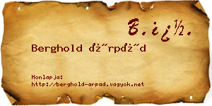 Berghold Árpád névjegykártya